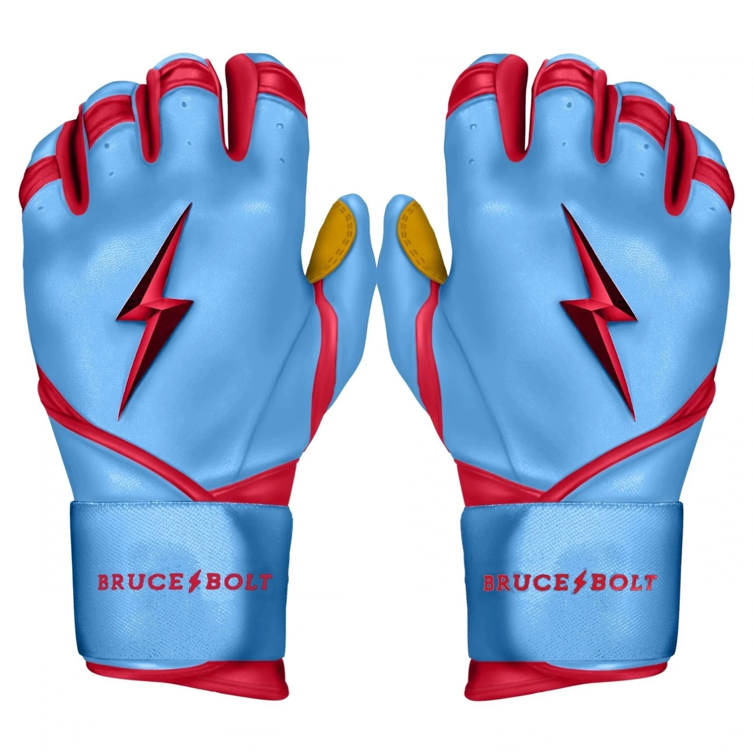 Bruce Bolt – BADER Series Youth Long Cuff Batting Gloves | BABY BLUE 1 Bruce Bolt – BADER Series Youth Long Cuff Batting Gloves | BABY BLUE