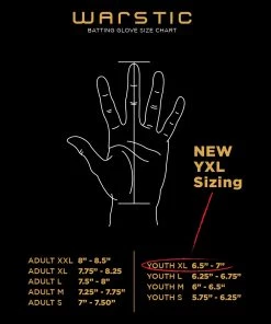 WARSTIC – WORKMAN3 Youth Batting Gloves – USA -Baseball Official Website Batting Glove Sizing Chart 1 4