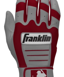 Franklin Custom CFX Pro Batting Gloves – Adult – Grey/Cardinal