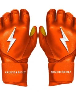 Bruce Bolt Batting Gloves – PREMIUM PRO Youth Long Cuff 27 Bruce Bolt Batting Gloves – PREMIUM PRO Youth Long Cuff -Baseball Official Website Long Cuff Orange 1