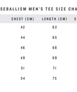 Baseballism United Ballplayers Men’s T-Shirt -Baseball Official Website Men s Tee Size Chart 9