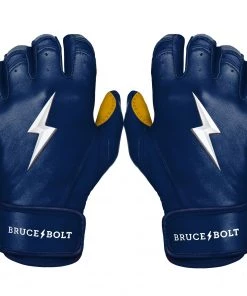Bruce Bolt – PREMIUM PRO Adult Short Cuff Batting Gloves -Baseball Official Website Short Cuff Navy 1 3
