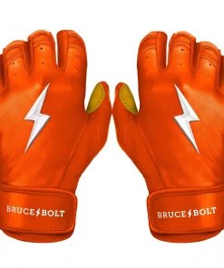 Bruce Bolt – PREMIUM PRO Adult Short Cuff Batting Gloves -Baseball Official Website Short Cuff Orange 1 3