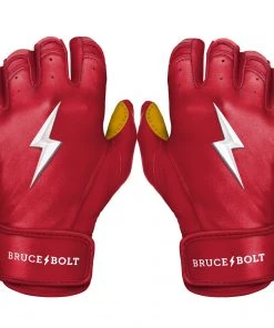 Bruce Bolt – PREMIUM PRO Adult Short Cuff Batting Gloves -Baseball Official Website Short Cuff Red 1 3