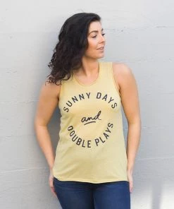 Baseballism Sunny Days And Double Plays (Yellow) – Aya Tank -Baseball Official Website SunnyDaysTankYellow 3 1