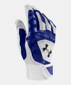 Under Armour Adult Yard Batting Gloves – White/Royal