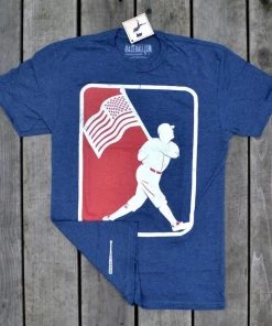 Baseballism Flag Man Navy T-Shirt (Men’s)