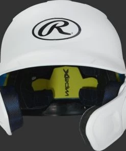 Rawlings Mach Batting Helmet W/ EXT Flap – White (MACHEXTR) 7 Rawlings Mach Batting Helmet W/ EXT Flap – White (MACHEXTR) -Baseball Official Website products machextr white 3 1