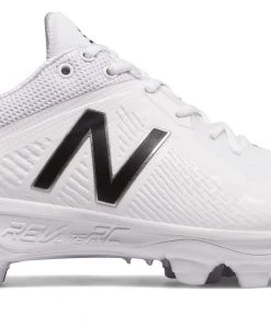 New Balance – White/Black Low Rubber Baseball Cleats (PL4040W4)